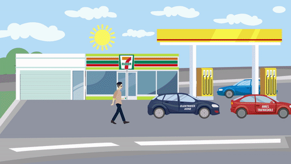 Refueling in 7eleven Instructional Animated Series