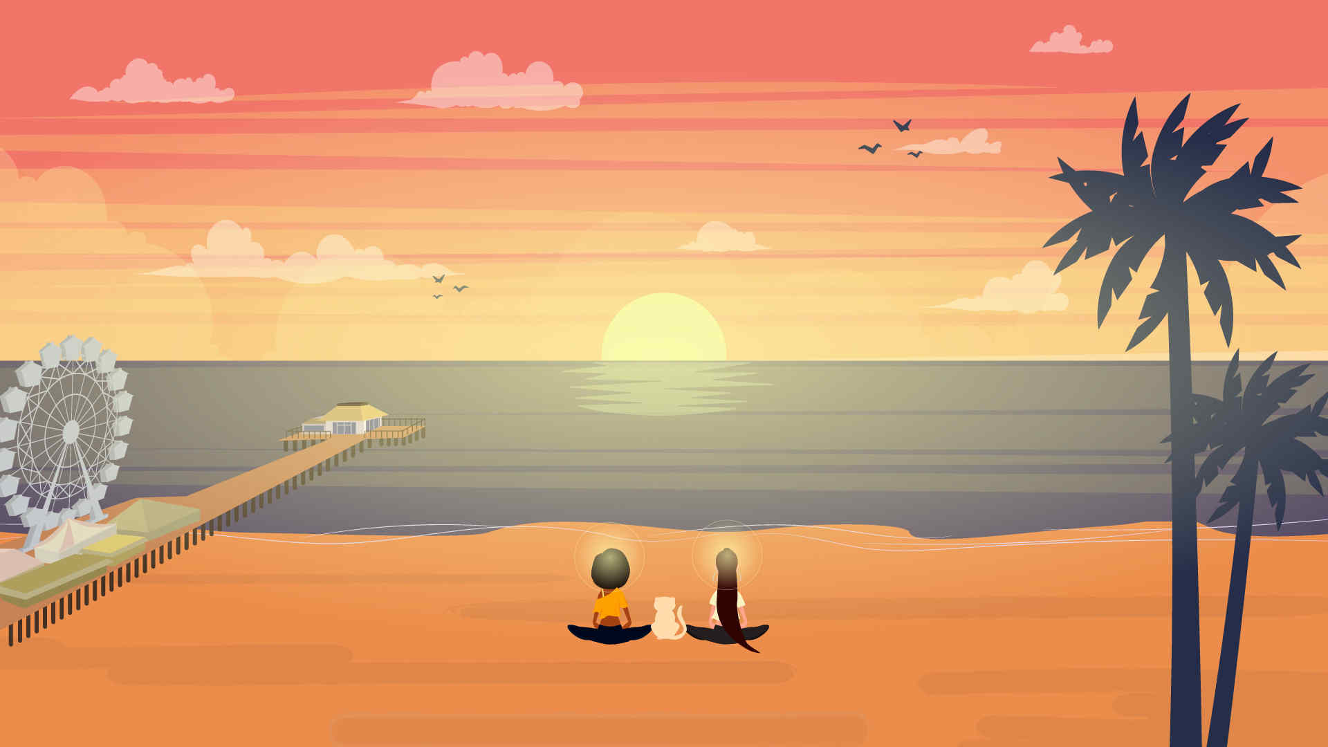 Sunset in 2D Animated Video
