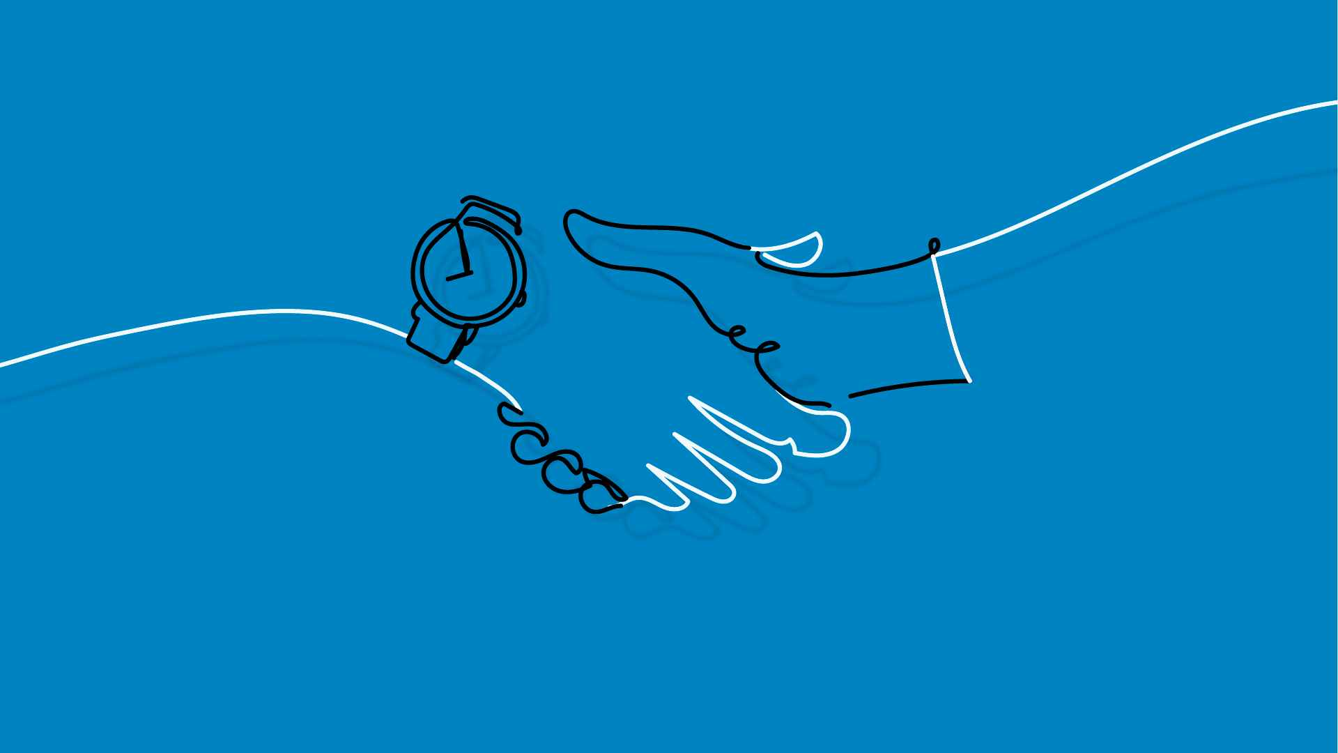 People shake hands in 2D Animated Video