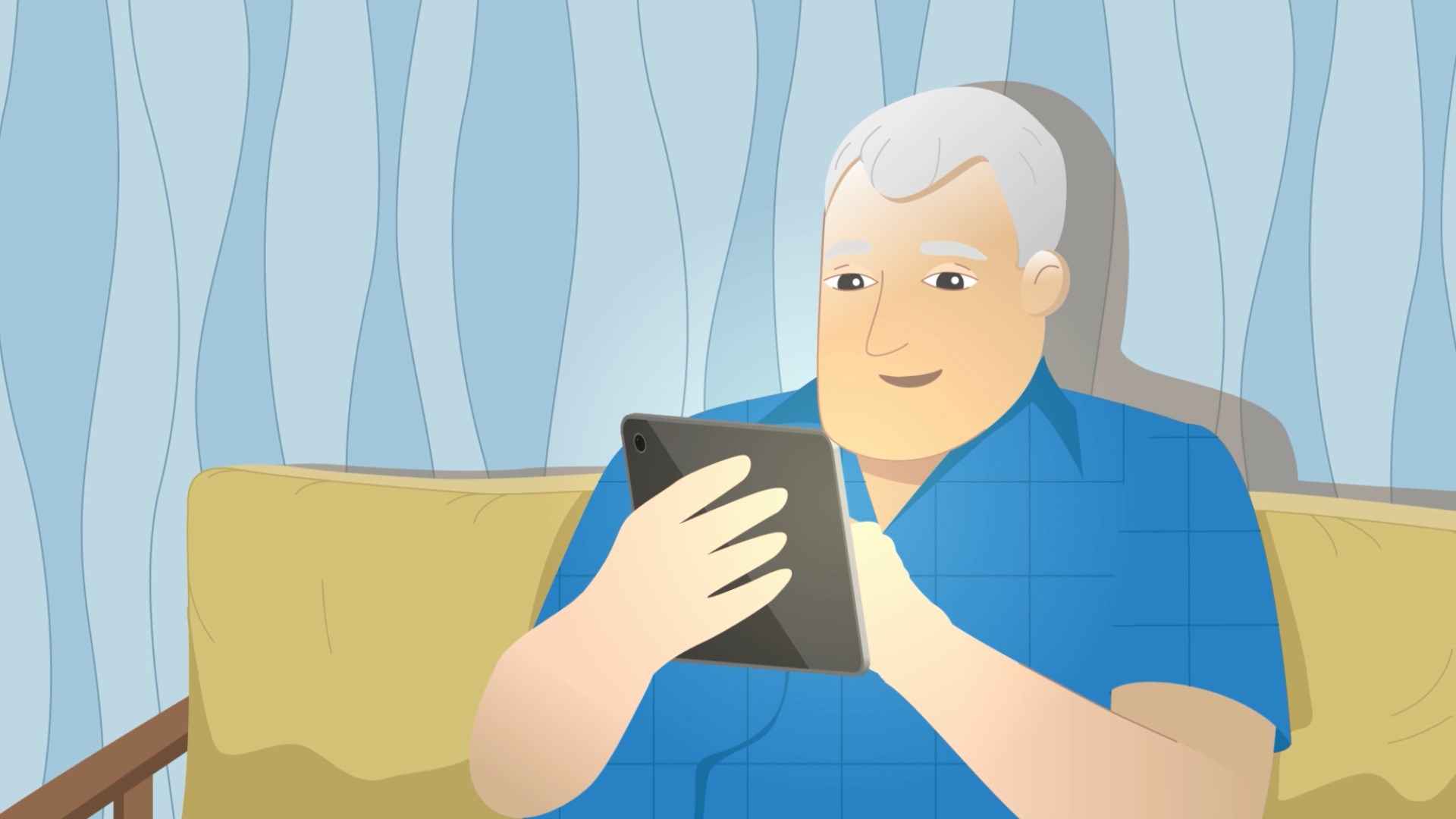Man smiling in 2D Animated Video