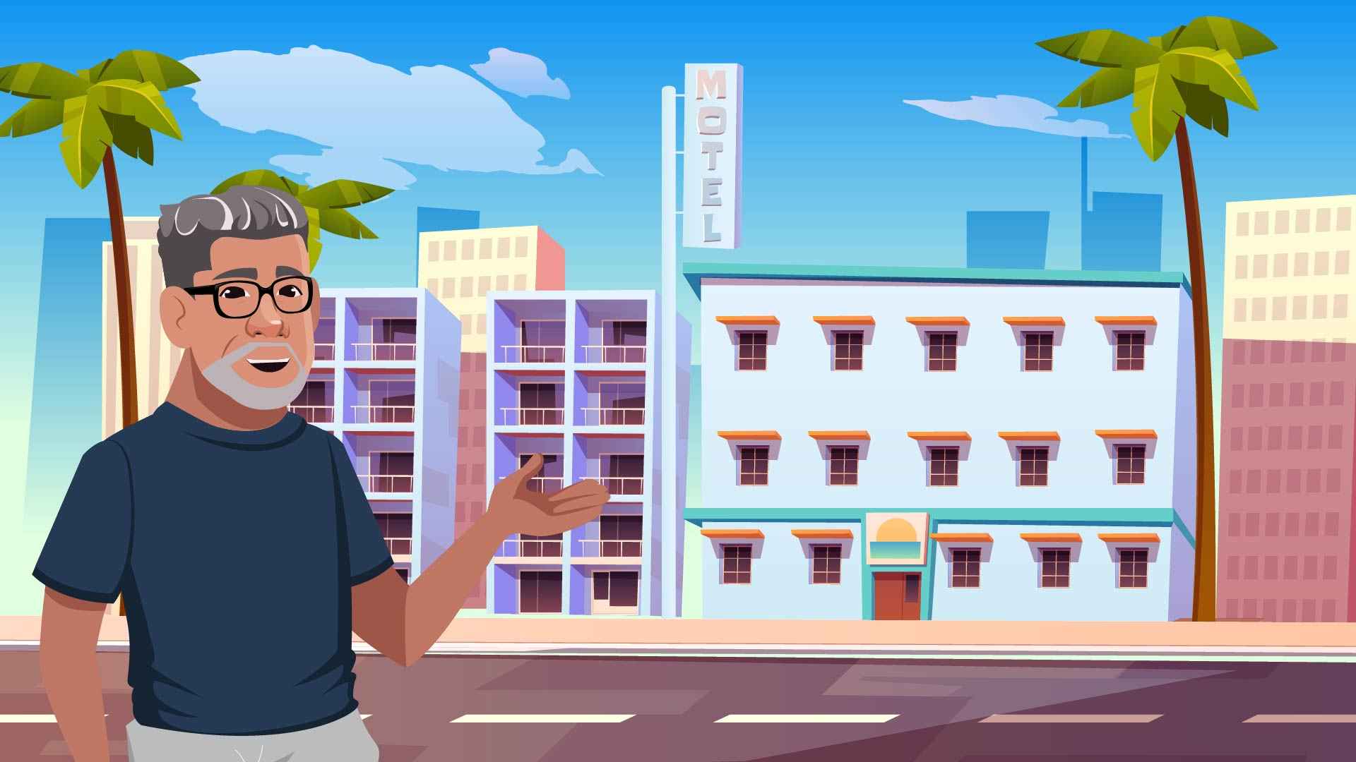 Man shows house in Animation Video
