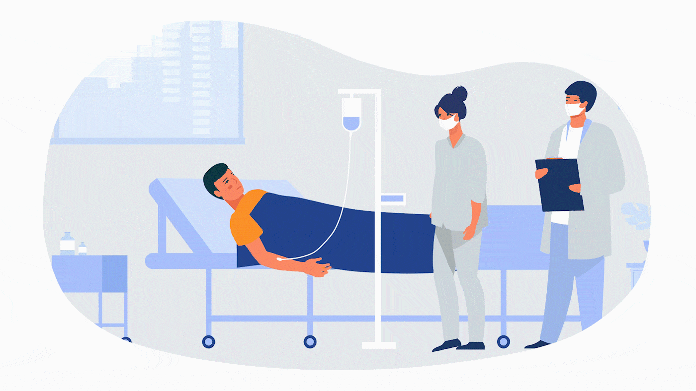 Patient in the hospital - characters animation