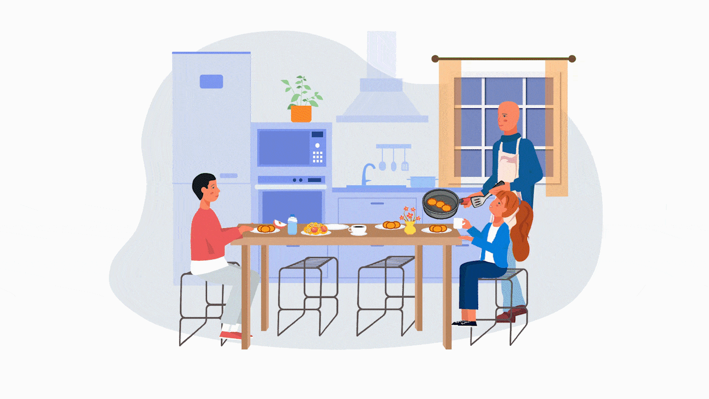 A man prepares dinner - an animated video about the product
