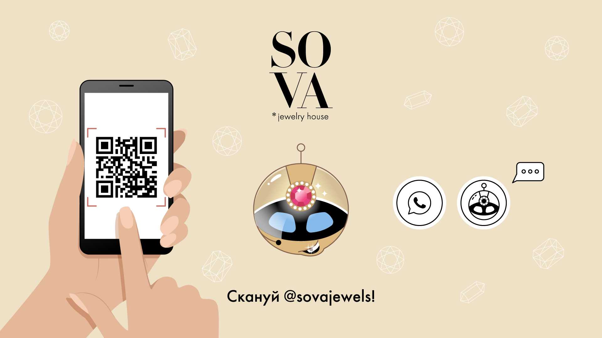 brands and phone animation Animated Explainer Video about the SOVA virtual application