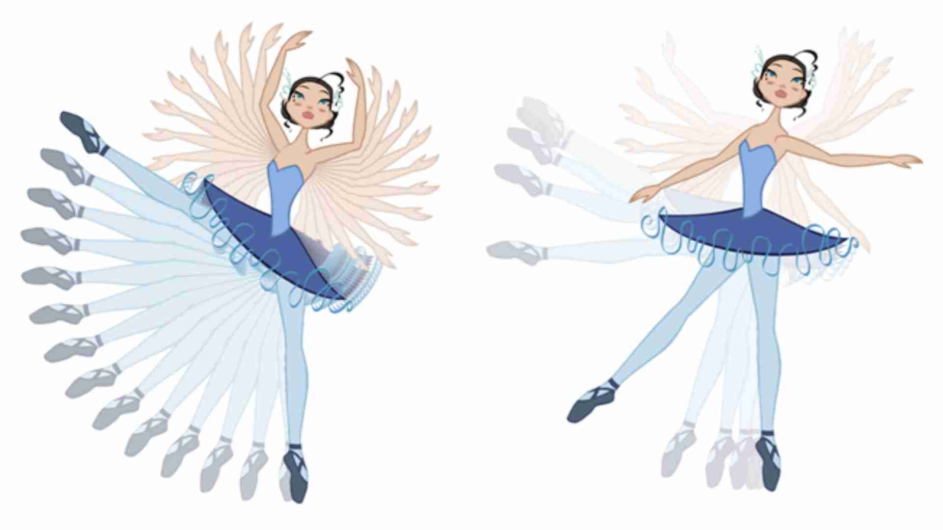Girl ballerina as an example of the term Slow In & Slow Out