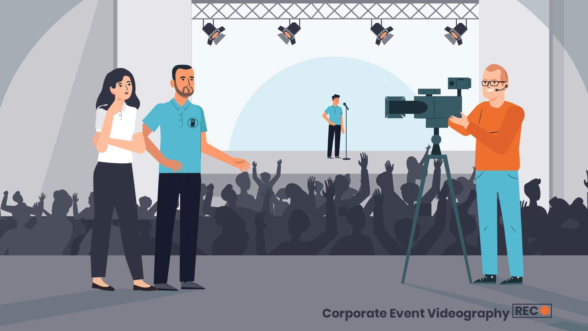 Event video - 2D animated video about professional shooting of events