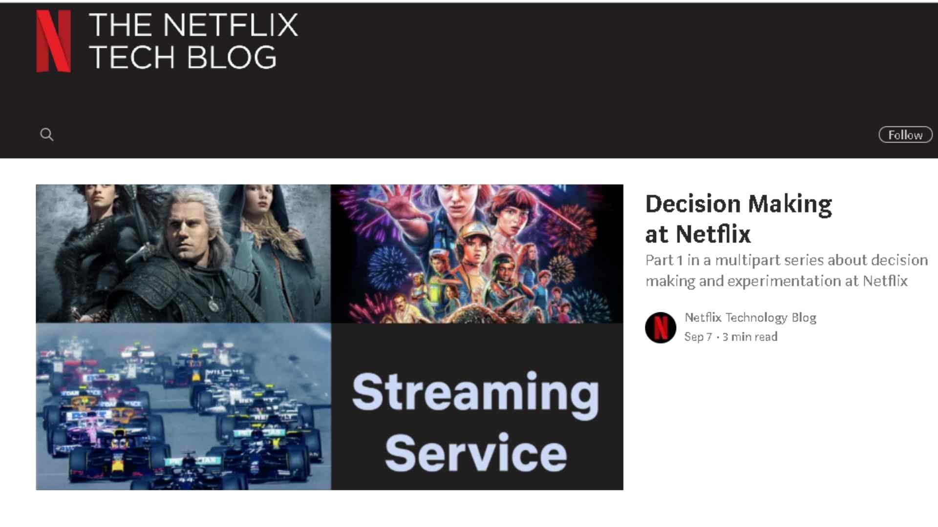 Netflix Tech Blog in an article about the digital presence of the brand