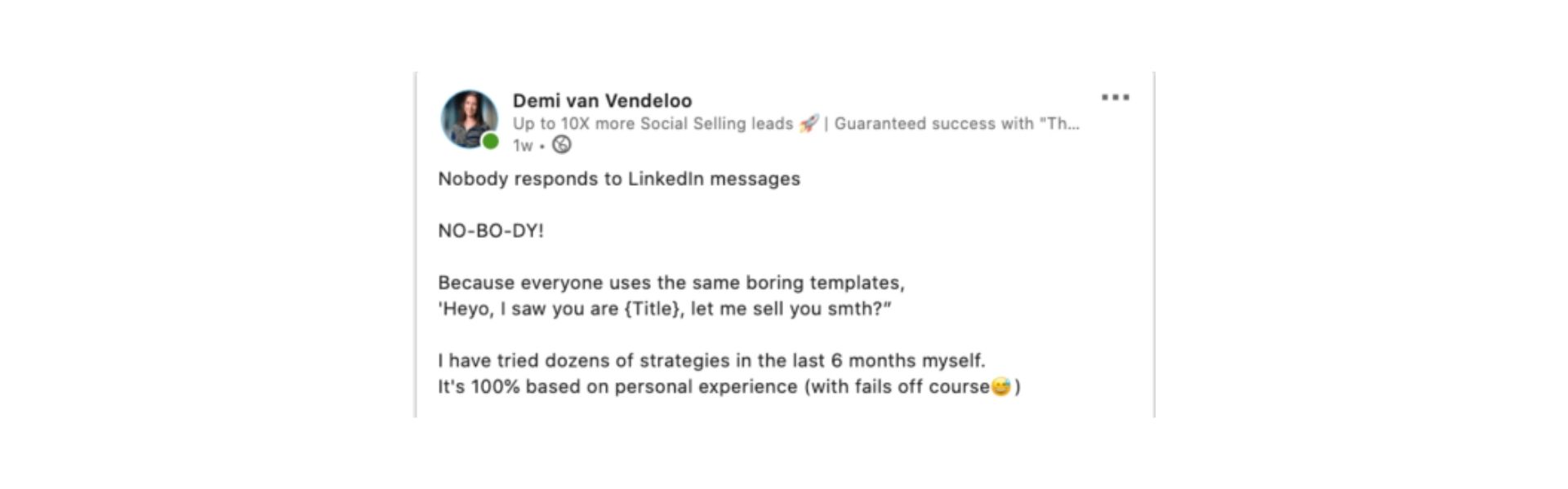 Nobody responds to Linkedin messages | Demi van Vendeloo