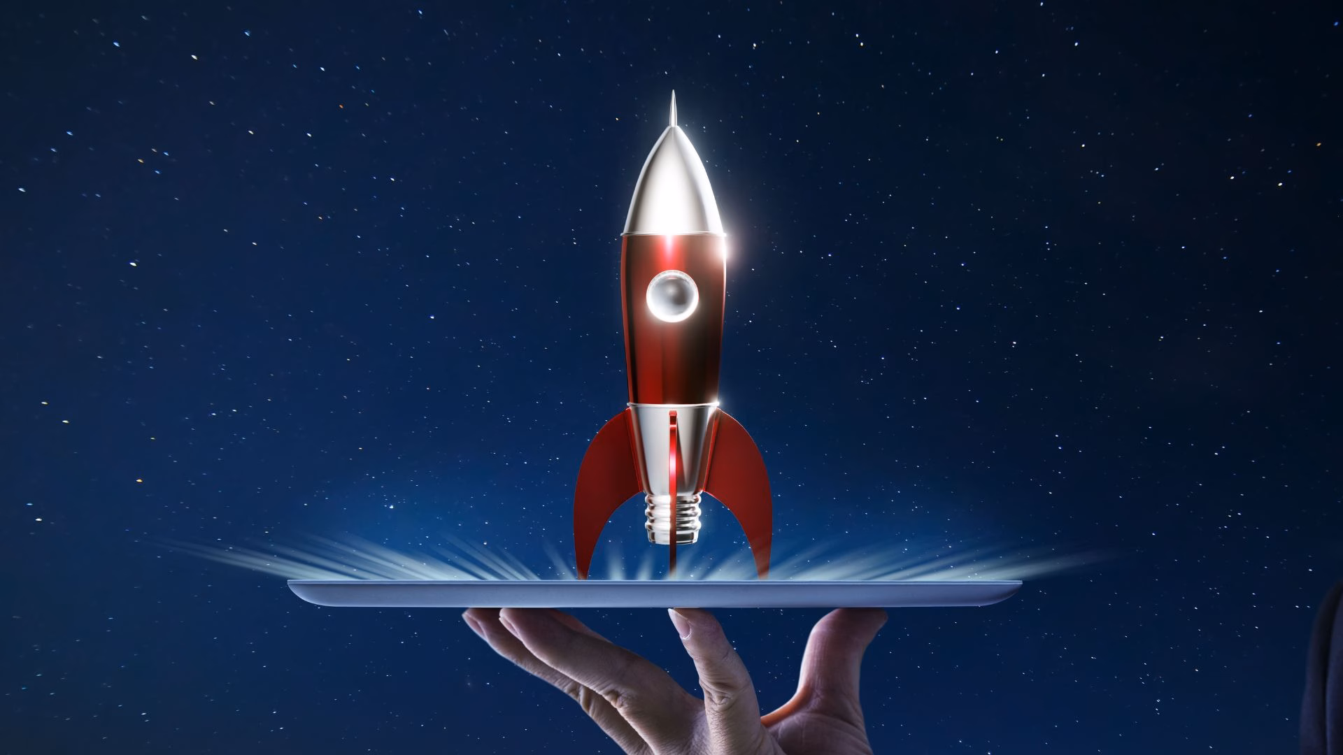 Animated image of a rocket launch