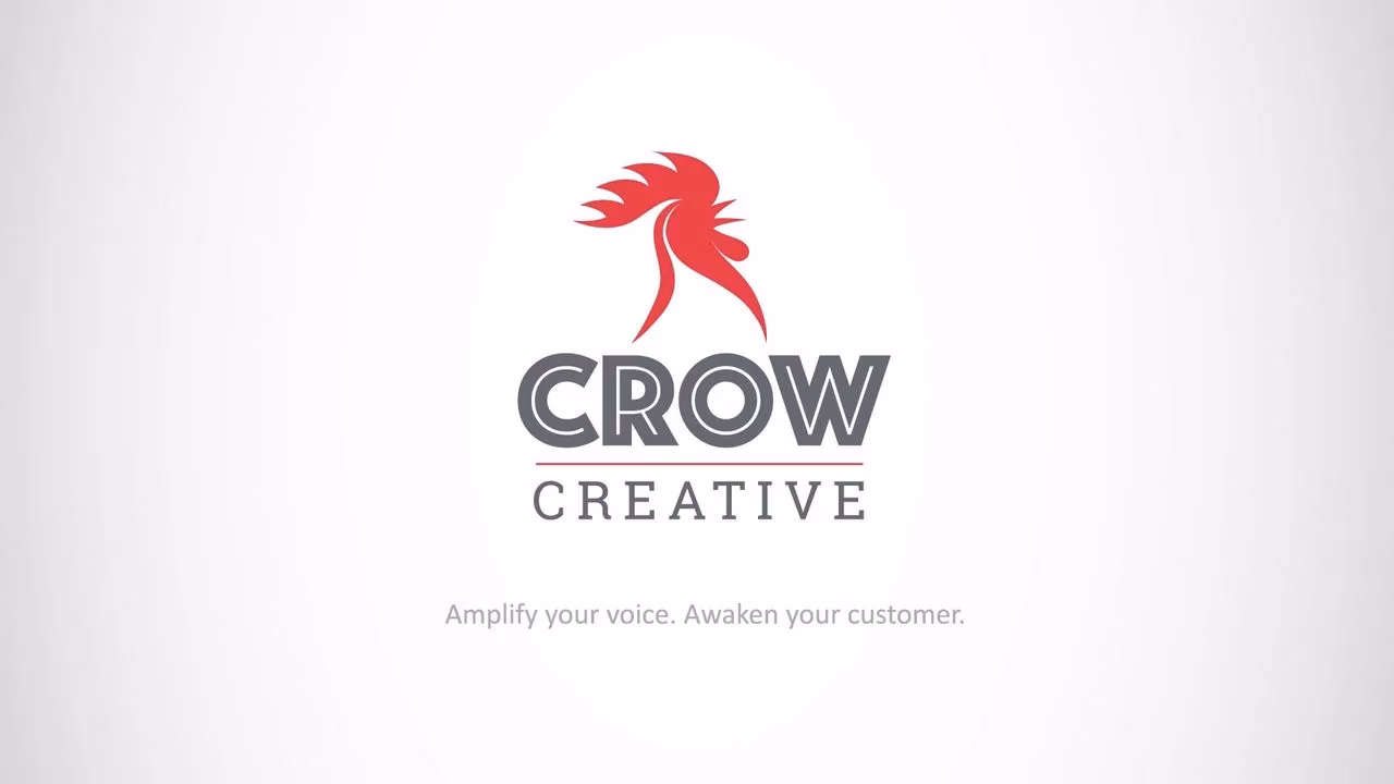 "CROW CREATIVE" logo with a raven silhouette