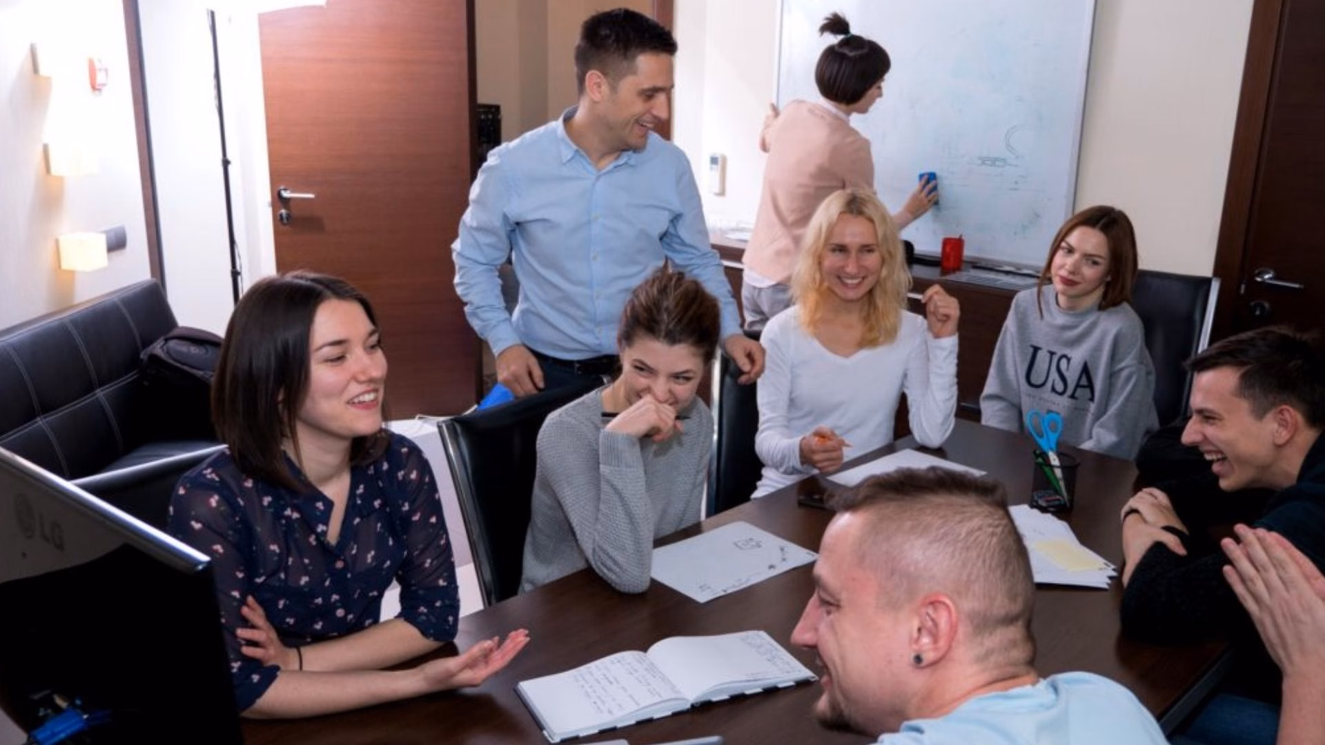 Darvideo animation studio team during a creative meeting