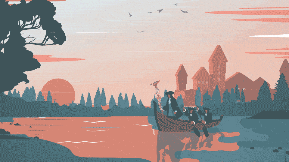 AI-generated animation featuring a historical and futuristic time travel scene