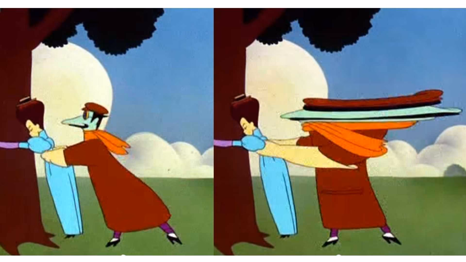 An example of In-betweens in animation