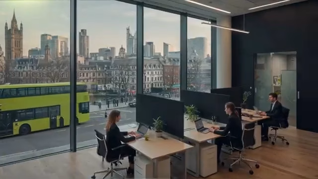 Modern interior wide shot with clean composition, natural lighting, and background depth separation for environmental storytelling