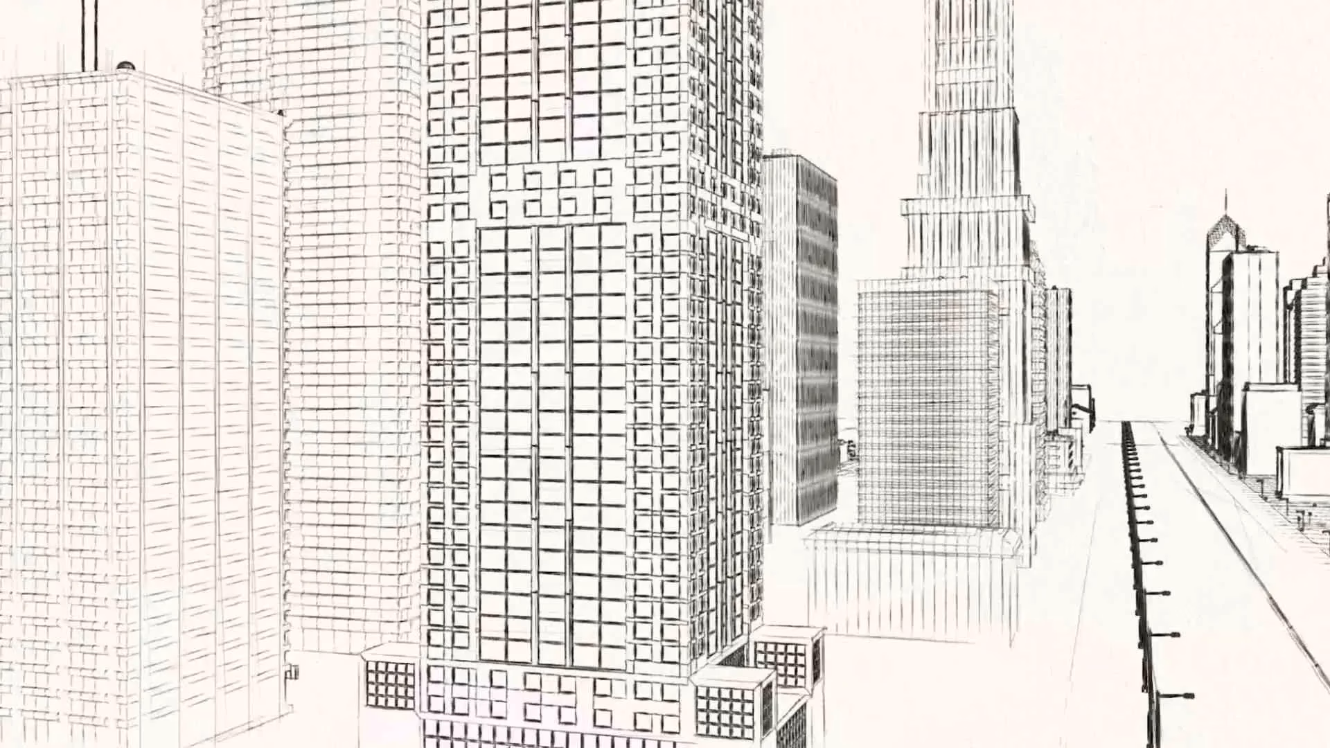 Construction site with high-rise buildings - animation company