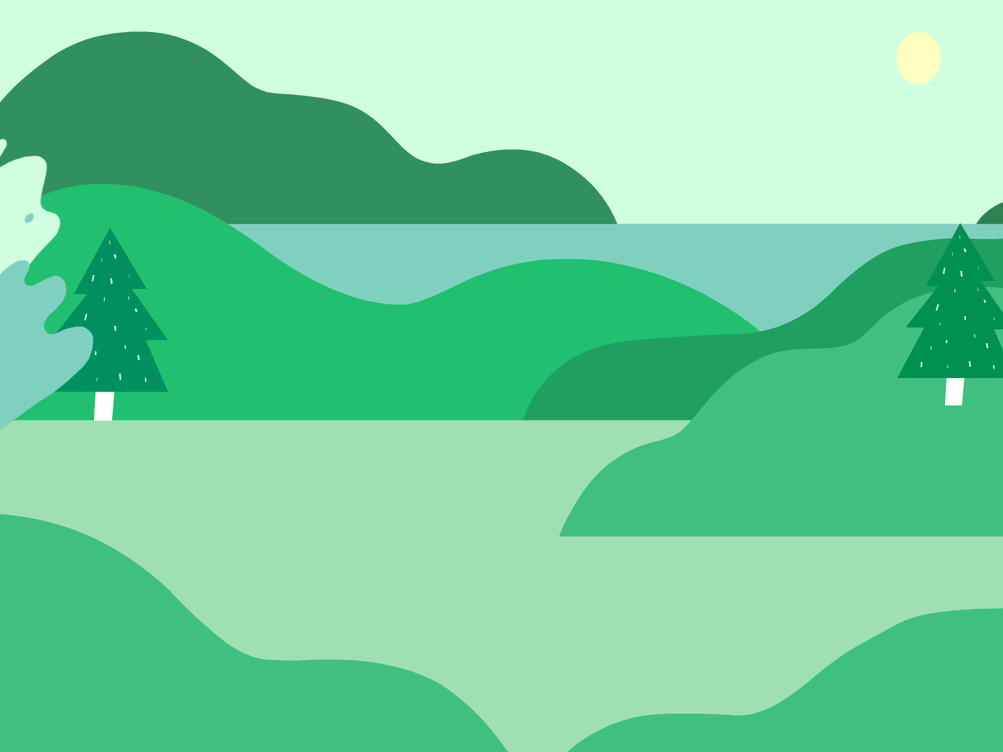 Illustration of a picturesque natural landscape