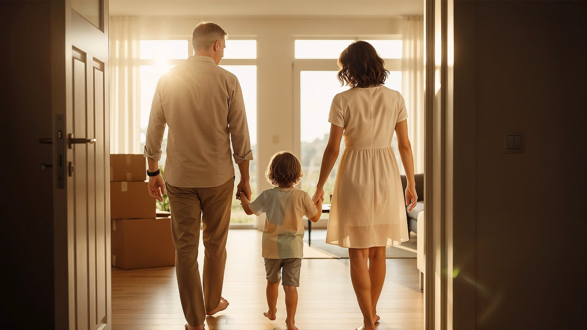 Animation of a family with a child, artificial intelligence